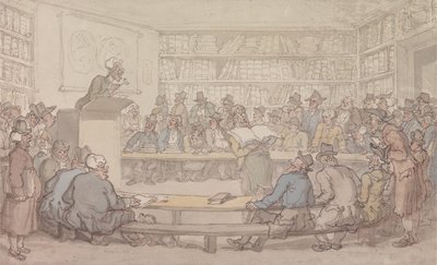 A Book Auction by Thomas Rowlandson